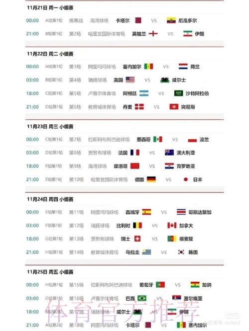 世界杯小组赛赛程是否免费